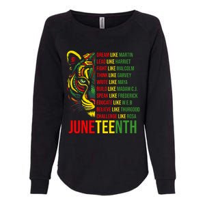 Juneteenth Dream Like Leaders Black History Womens California Wash Sweatshirt