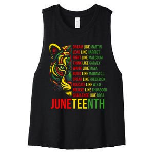 Juneteenth Dream Like Leaders Black History Women's Racerback Cropped Tank