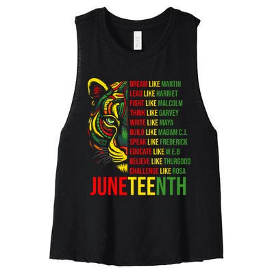 Juneteenth Dream Like Leaders Black History Women's Racerback Cropped Tank