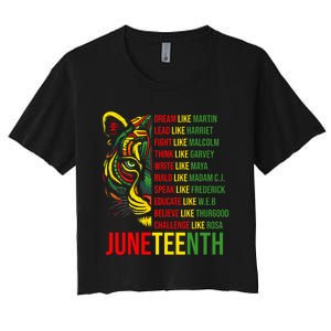 Juneteenth Dream Like Leaders Black History Women's Crop Top Tee