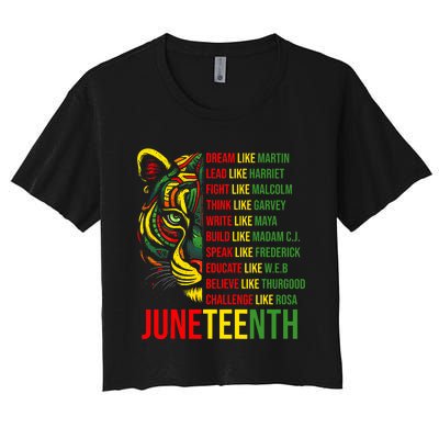 Juneteenth Dream Like Leaders Black History Women's Crop Top Tee