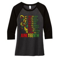 Juneteenth Dream Like Leaders Black History Women's Tri-Blend 3/4-Sleeve Raglan Shirt