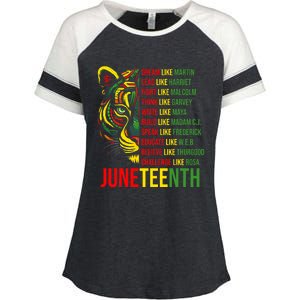 Juneteenth Dream Like Leaders Black History Enza Ladies Jersey Colorblock Tee