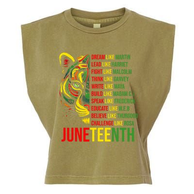 Juneteenth Dream Like Leaders Black History Garment-Dyed Women's Muscle Tee