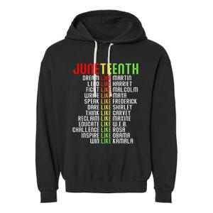 Juneteenth Dream Like Leaders Black Garment-Dyed Fleece Hoodie