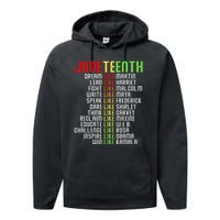 Juneteenth Dream Like Leaders Black Performance Fleece Hoodie