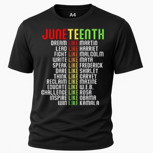 Juneteenth Dream Like Leaders Black Cooling Performance Crew T-Shirt