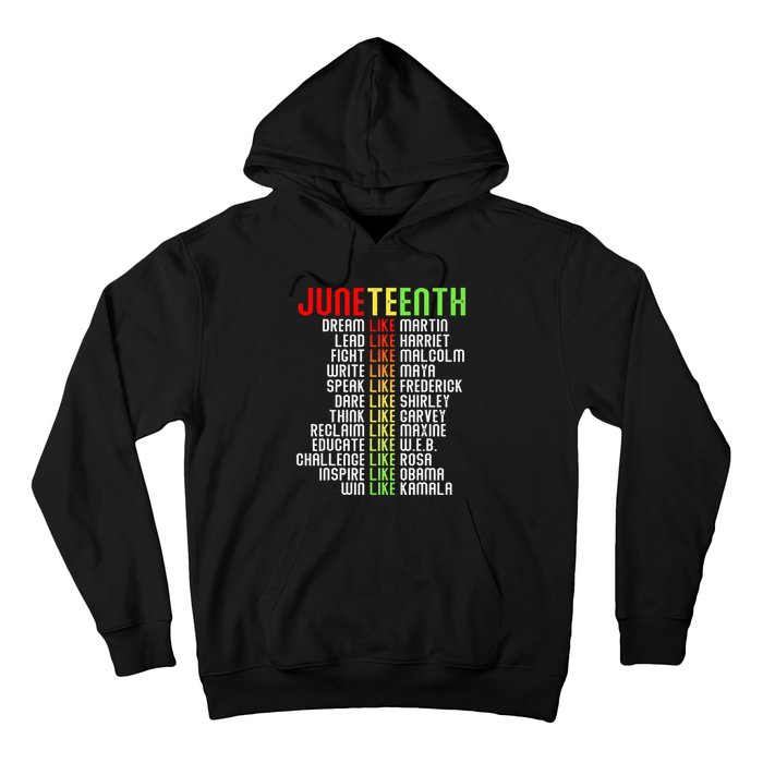 Juneteenth Dream Like Leaders Black Hoodie