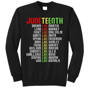 Juneteenth Dream Like Leaders Black Sweatshirt