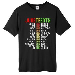 Juneteenth Dream Like Leaders Black Tall Fusion ChromaSoft Performance T-Shirt