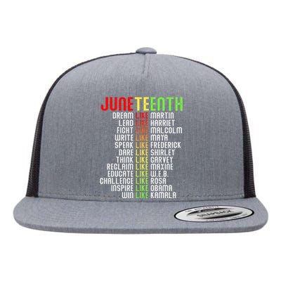 Juneteenth Dream Like Leaders Black Flat Bill Trucker Hat