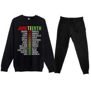 Juneteenth Dream Like Leaders Black Premium Crewneck Sweatsuit Set