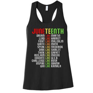 Juneteenth Dream Like Leaders Black Women's Racerback Tank