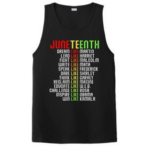 Juneteenth Dream Like Leaders Black PosiCharge Competitor Tank