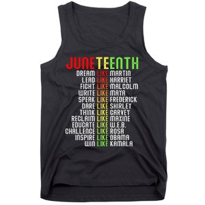 Juneteenth Dream Like Leaders Black Tank Top