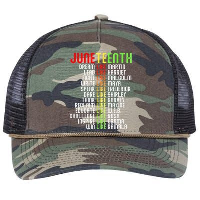 Juneteenth Dream Like Leaders Black Retro Rope Trucker Hat Cap