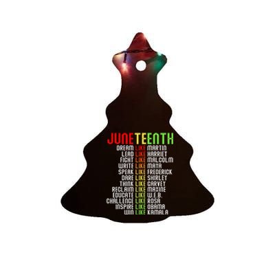 Juneteenth Dream Like Leaders Black Ceramic Tree Ornament