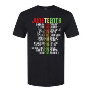 Juneteenth Dream Like Leaders Black Softstyle CVC T-Shirt