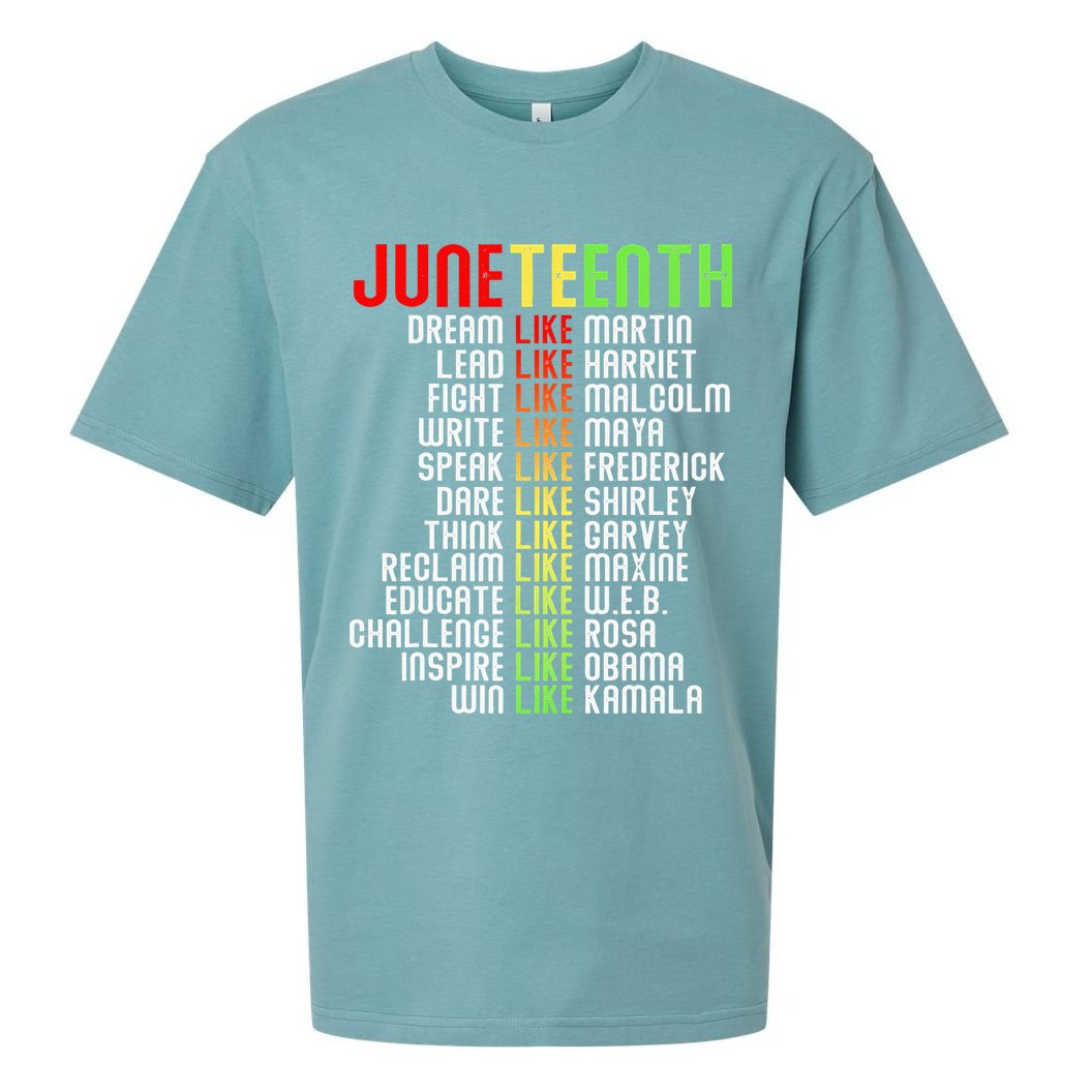 Juneteenth Dream Like Leaders Black Sueded Cloud Jersey T-Shirt