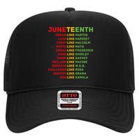 Juneteenth Dream Like Leaders Black Men Women Boy Girl Fun High Crown Mesh Back Trucker Hat