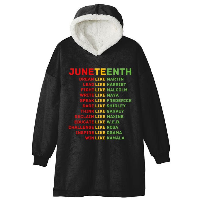 Juneteenth Dream Like Leaders Black Men Women Boy Girl Fun Hooded Wearable Blanket