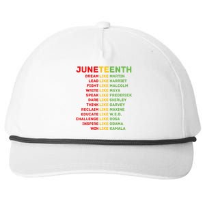 Juneteenth Dream Like Leaders Black Men Women Boy Girl Fun Snapback Five-Panel Rope Hat