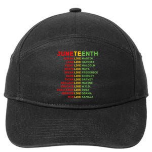 Juneteenth Dream Like Leaders Black Men Women Boy Girl Fun 7-Panel Snapback Hat