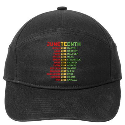 Juneteenth Dream Like Leaders Black Men Women Boy Girl Fun 7-Panel Snapback Hat