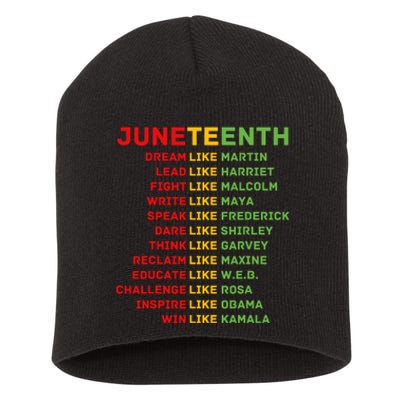 Juneteenth Dream Like Leaders Black Men Women Boy Girl Fun Short Acrylic Beanie