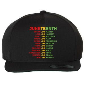 Juneteenth Dream Like Leaders Black Men Women Boy Girl Fun Wool Snapback Cap