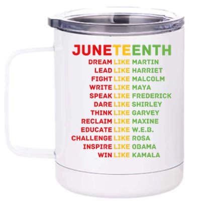 Juneteenth Dream Like Leaders Black Men Women Boy Girl Fun 12 oz Stainless Steel Tumbler Cup