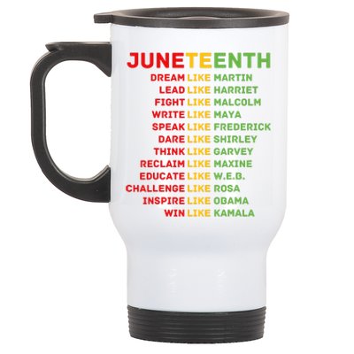 Juneteenth Dream Like Leaders Black Men Women Boy Girl Fun Stainless Steel Travel Mug