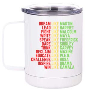 Juneteenth Dream Like Leaders Black Gift 12 oz Stainless Steel Tumbler Cup