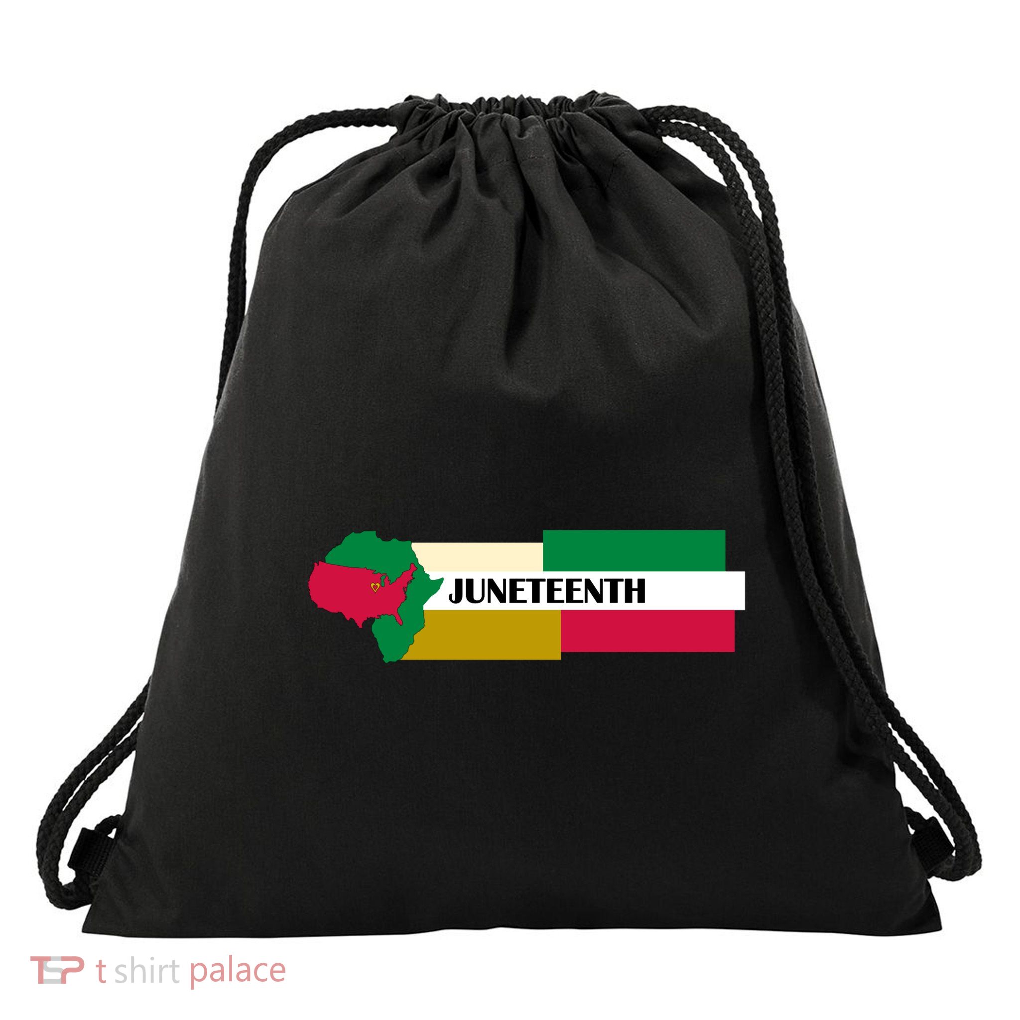 Juneteenth Day Map Drawstring Bag