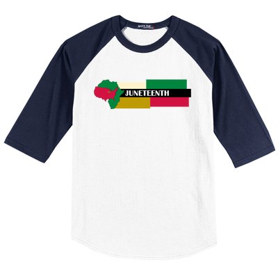 Juneteenth Day Map Baseball Sleeve Shirt