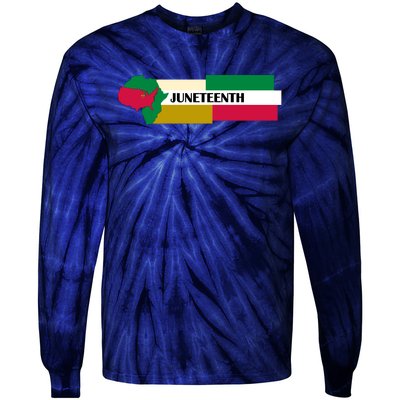 Juneteenth Day Map Tie-Dye Long Sleeve Shirt