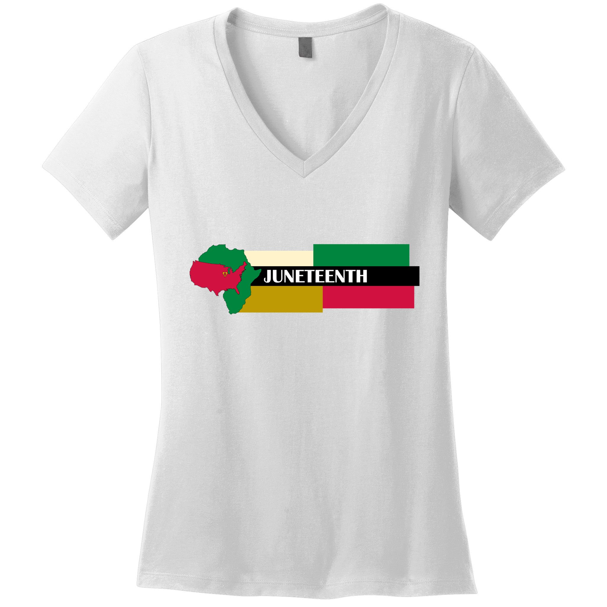 Juneteenth Day Map Women's V-Neck T-Shirt