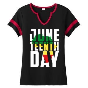 Juneteenth Day Map Ladies Halftime Notch Neck Tee