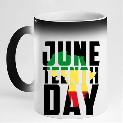 Juneteenth Day Map 11oz Black Color Changing Mug