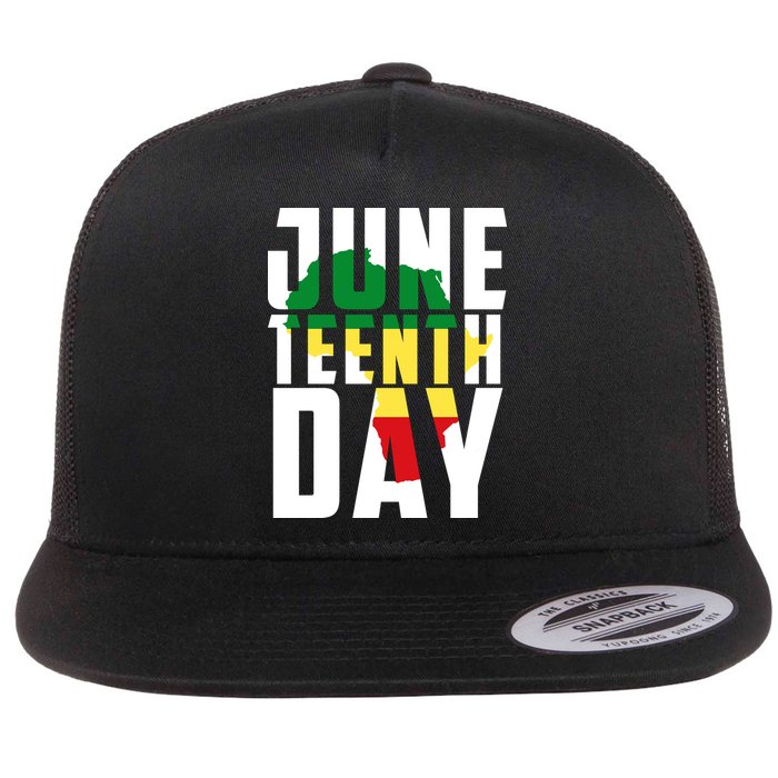 Juneteenth Day Map Flat Bill Trucker Hat