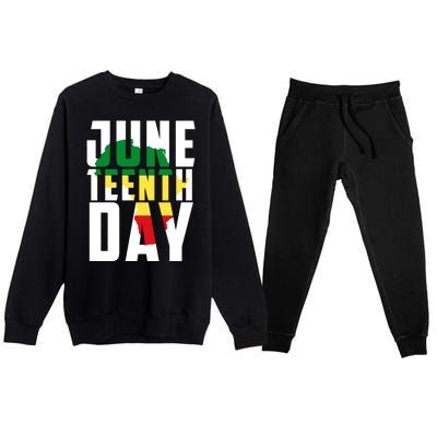 Juneteenth Day Map Premium Crewneck Sweatsuit Set