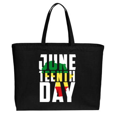 Juneteenth Day Map Cotton Canvas Jumbo Tote