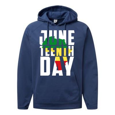 Juneteenth Day Map Performance Fleece Hoodie