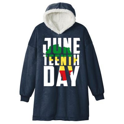 Juneteenth Day Map Hooded Wearable Blanket