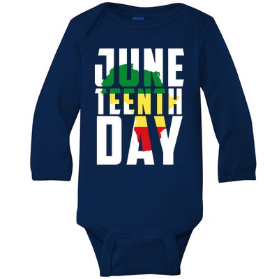 Juneteenth Day Map Baby Long Sleeve Bodysuit