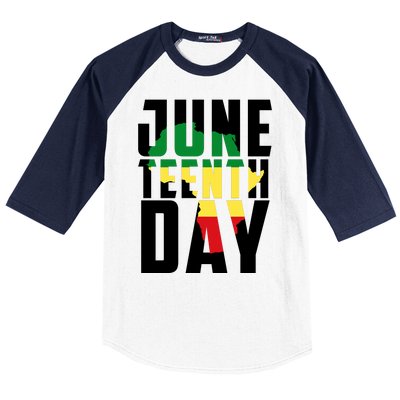 Juneteenth Day Map Baseball Sleeve Shirt