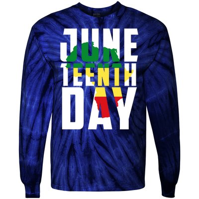 Juneteenth Day Map Tie-Dye Long Sleeve Shirt