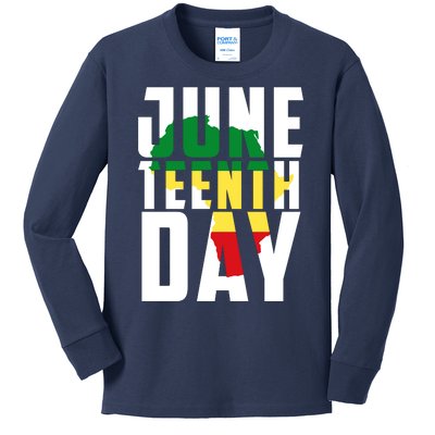 Juneteenth Day Map Kids Long Sleeve Shirt