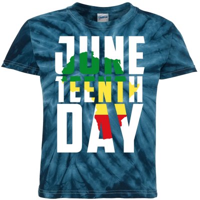 Juneteenth Day Map Kids Tie-Dye T-Shirt