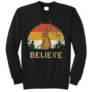 Jackrabbit Desert Mountain Cactus Sunshine Believe Jackalope Sweatshirt